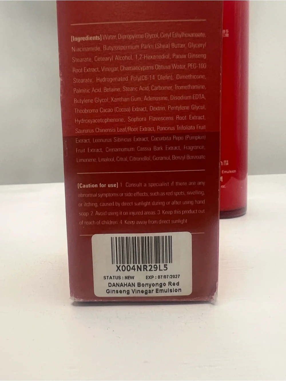 NWT Danahan Bonyongo Red Ginseng Vinegar Emulsion 150ml